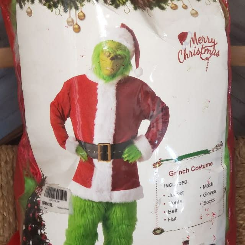 Grinch Christmas Costume with Santa Jacket